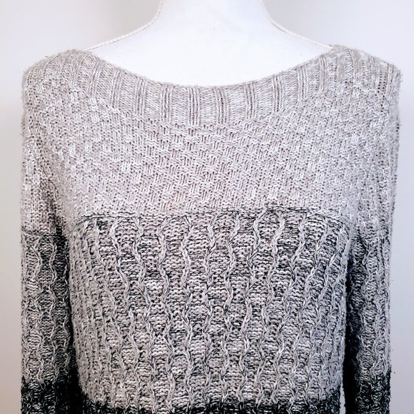 CROFT & BARROW Sweater, Gray Colorblock Cotton Acrylic Knit Long Sleeve, XXL - Picture 5 of 11